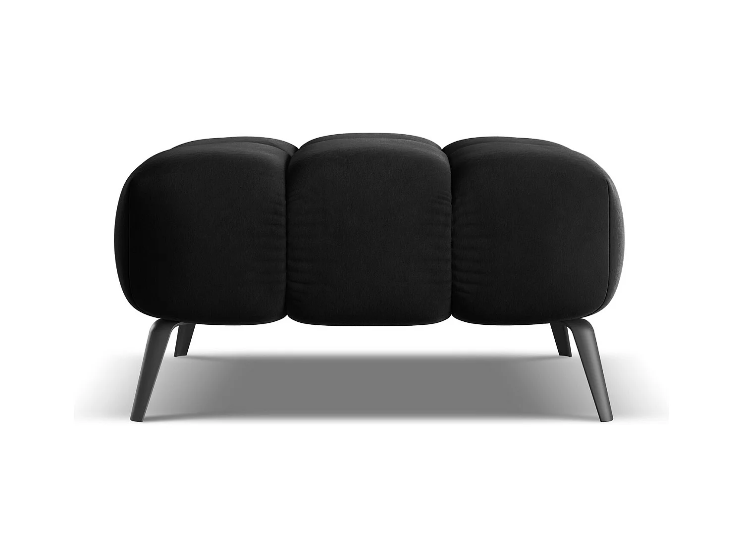 Pouf - Hocker - Samt - Schwarz - NALU