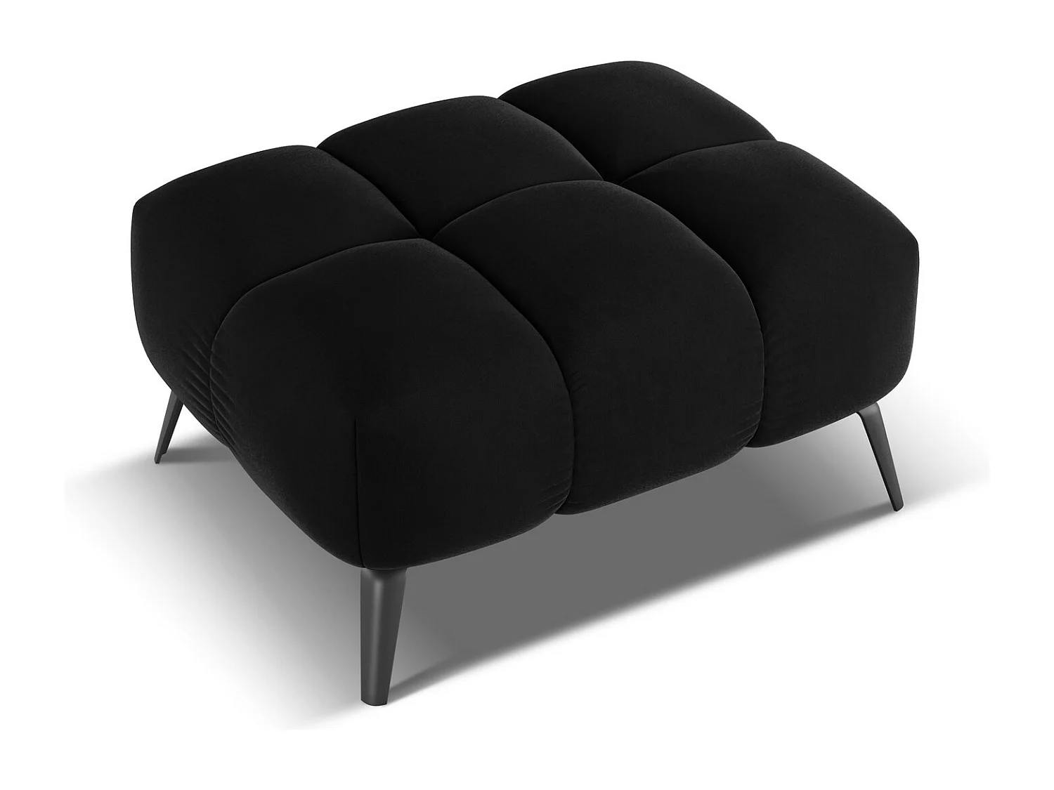 Pouf en velours - noir - NALU