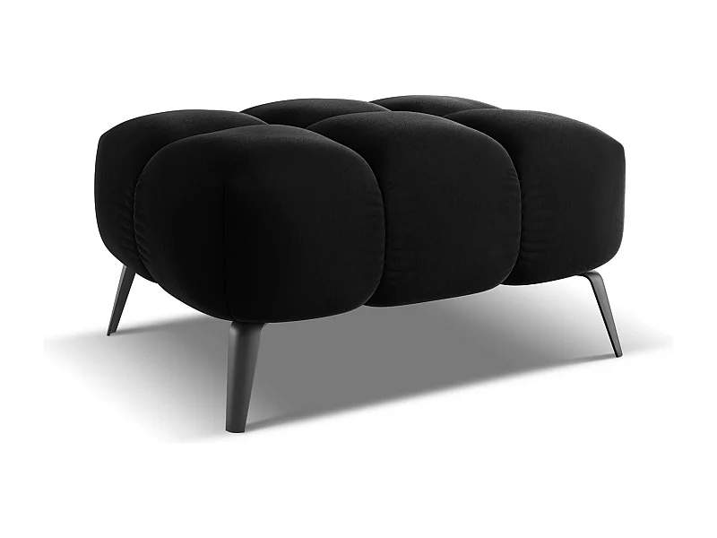 Pouf en velours - noir - NALU