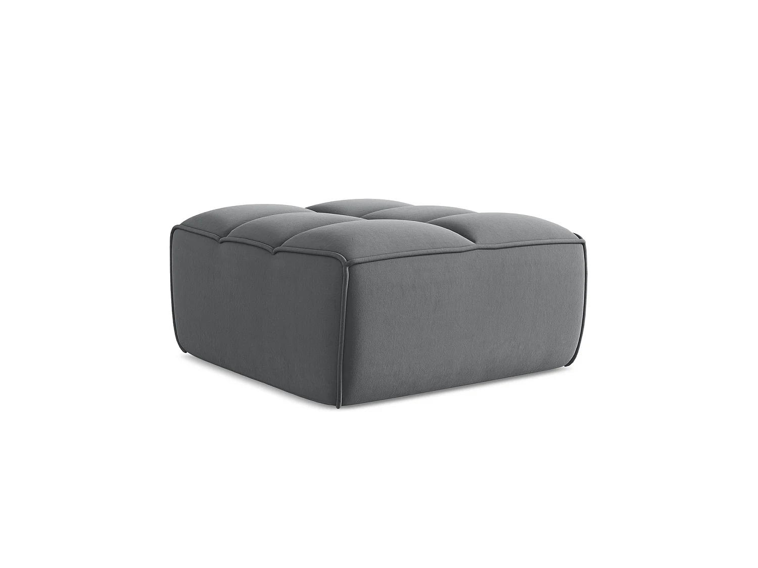 Pouf en velours - acier - BELLUNO