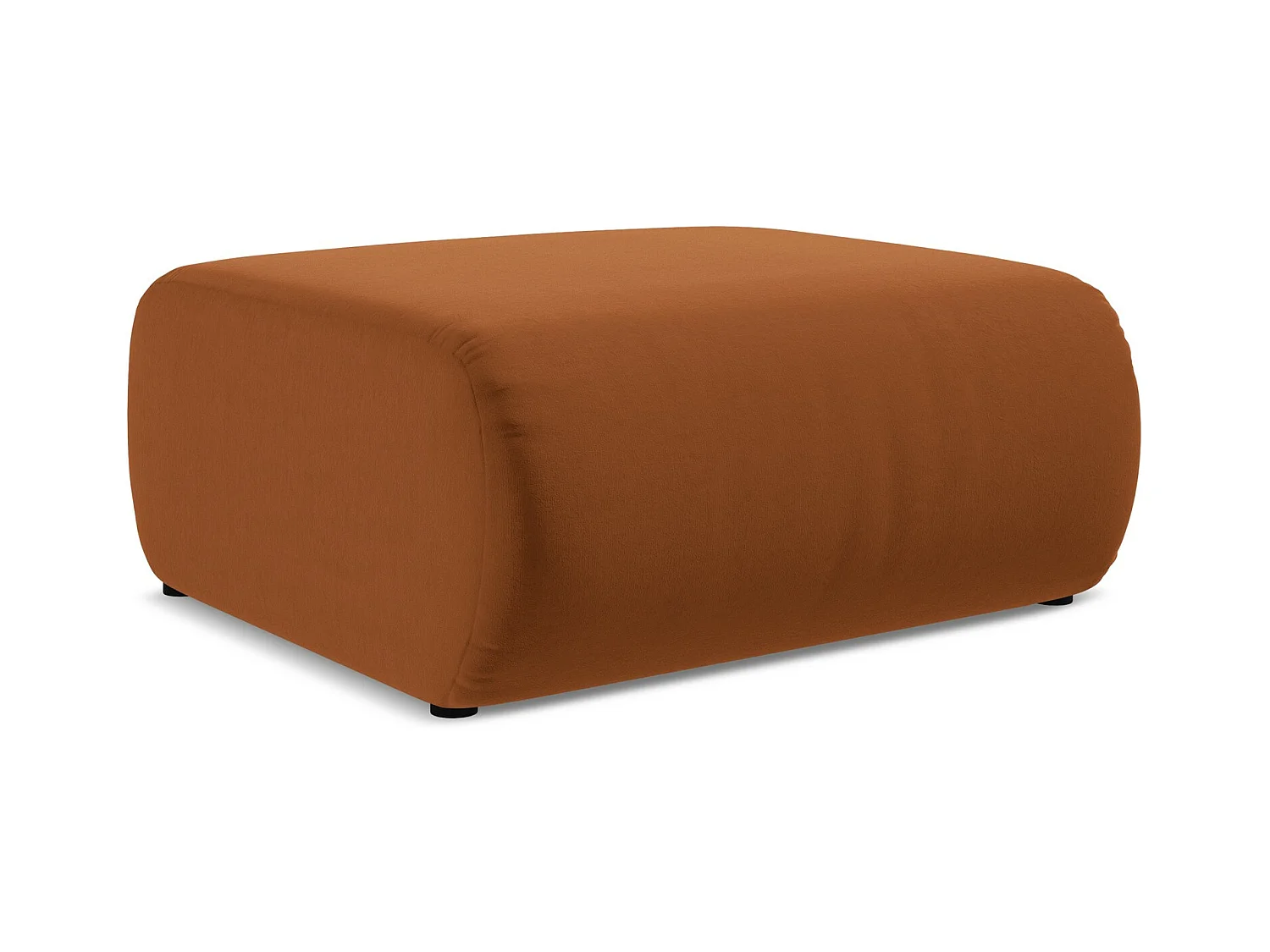 Pouf en velours - terre cuite - EKAHI
