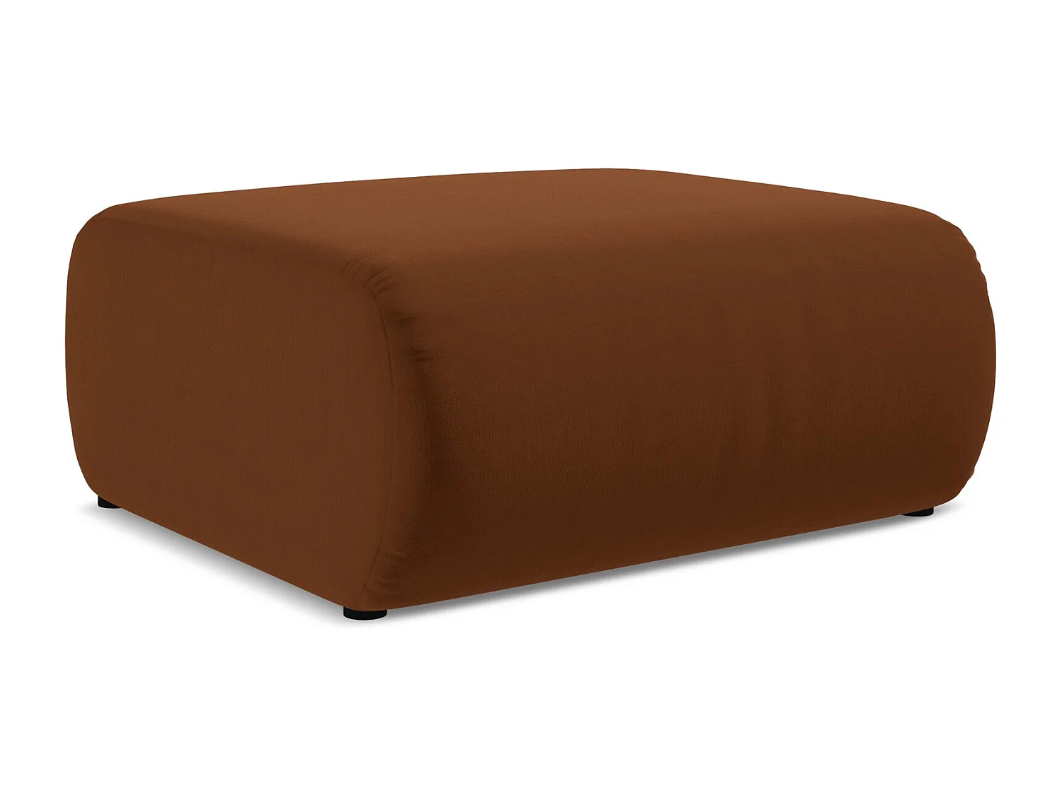 Poef van terracotta velours - EKAHI