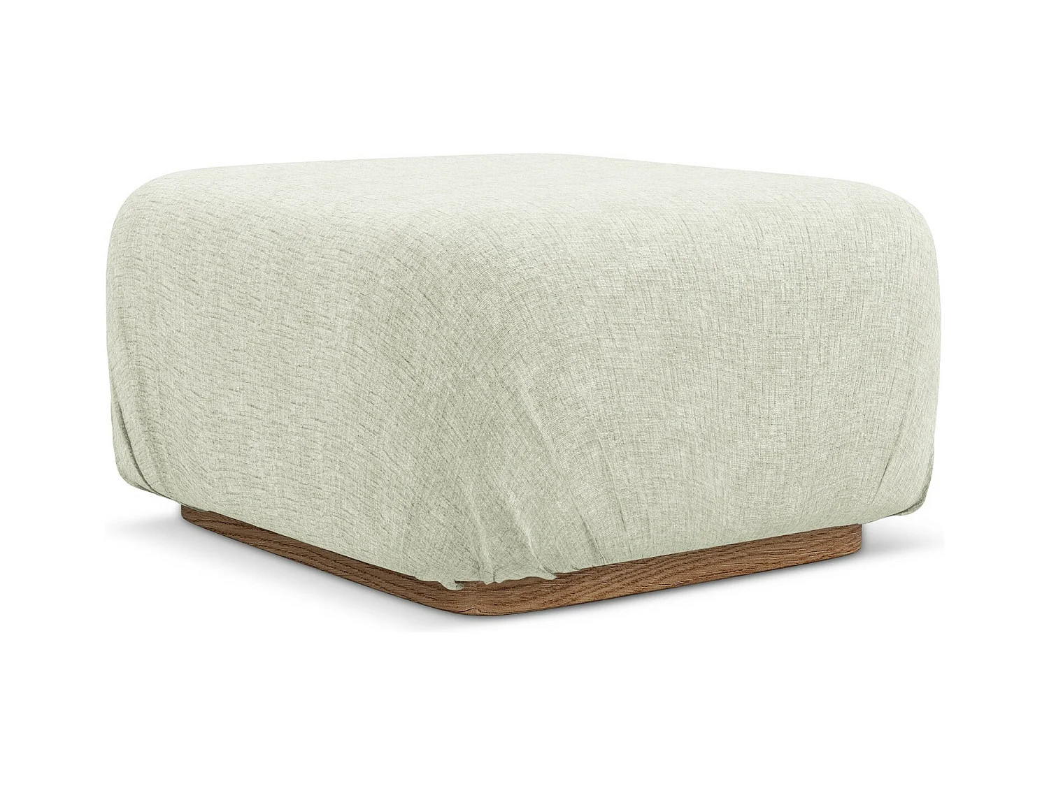 Pouf en tissu chenille - blanc - AILANI