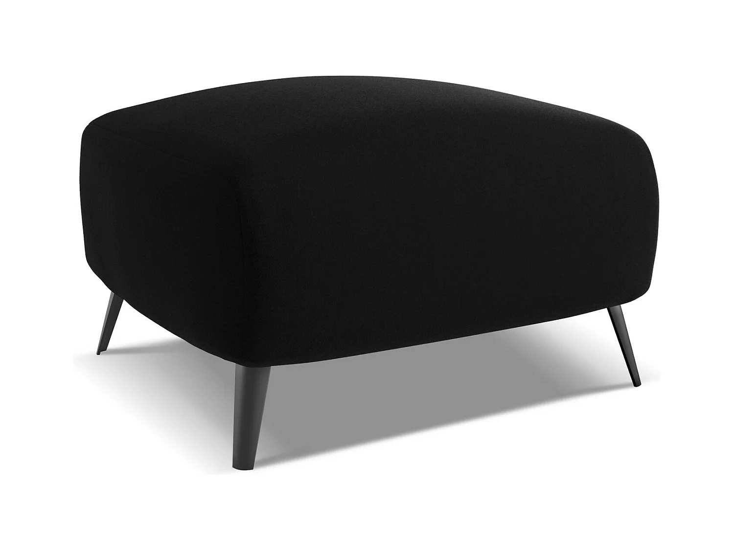 Pouf - Hocker - Samt - Schwarz - MALIE