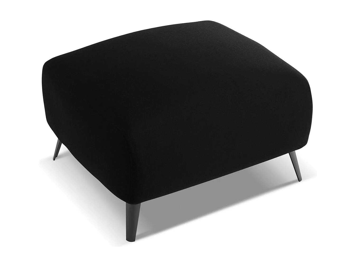 Pouf - Hocker - Samt - Schwarz - MALIE