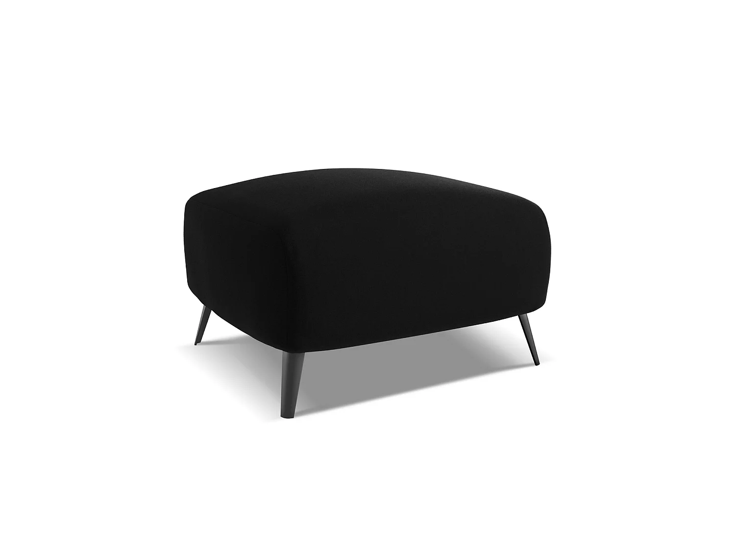 Pouf en velours - noir - GENOVA