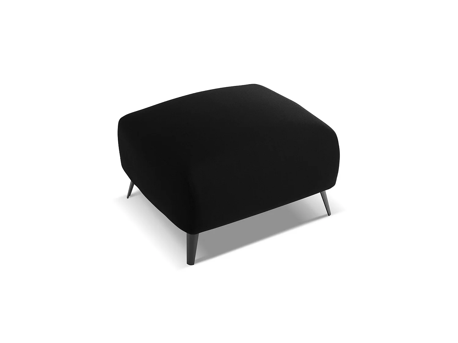 Pouf en velours - noir - GENOVA