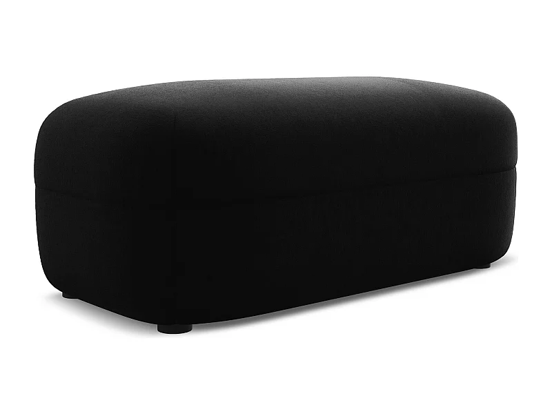 Pouf - Hocker - Samt - Schwarz - MOANA