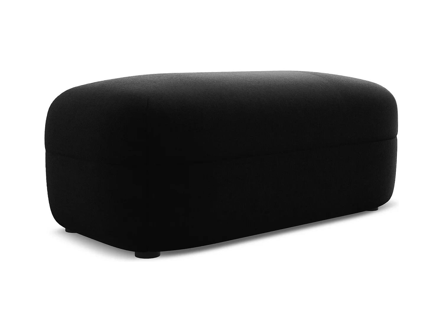 Pouf - Hocker - Samt - Schwarz - MOANA