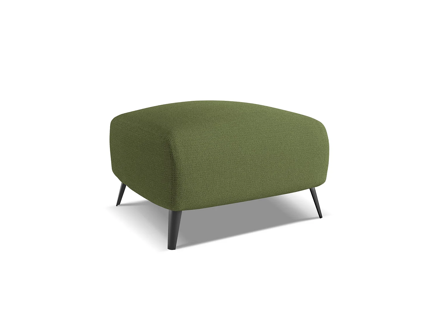 Pouf en tissu chenille - bouteille verte - GENOVA