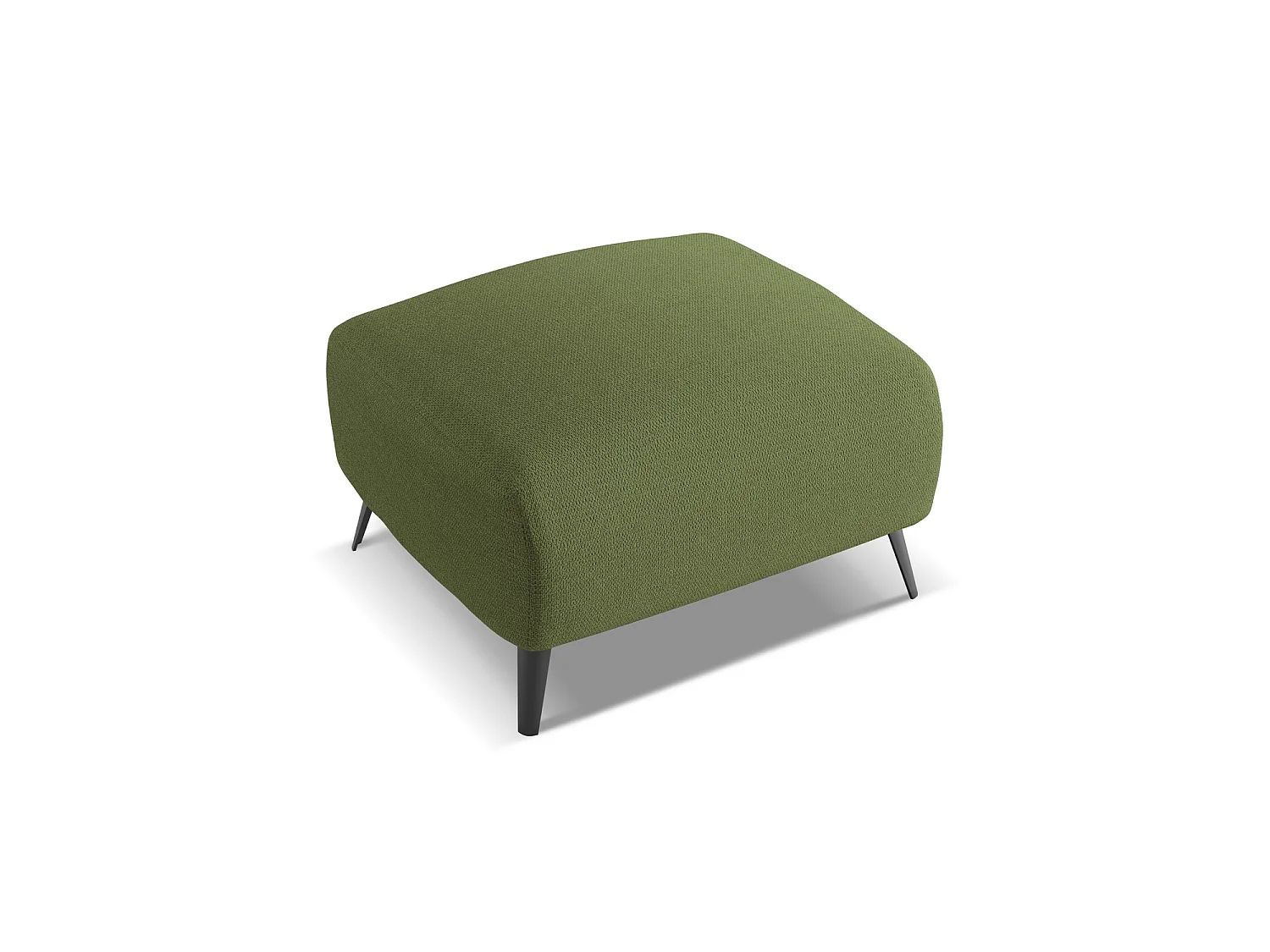 Pouf en tissu chenille - bouteille verte - GENOVA