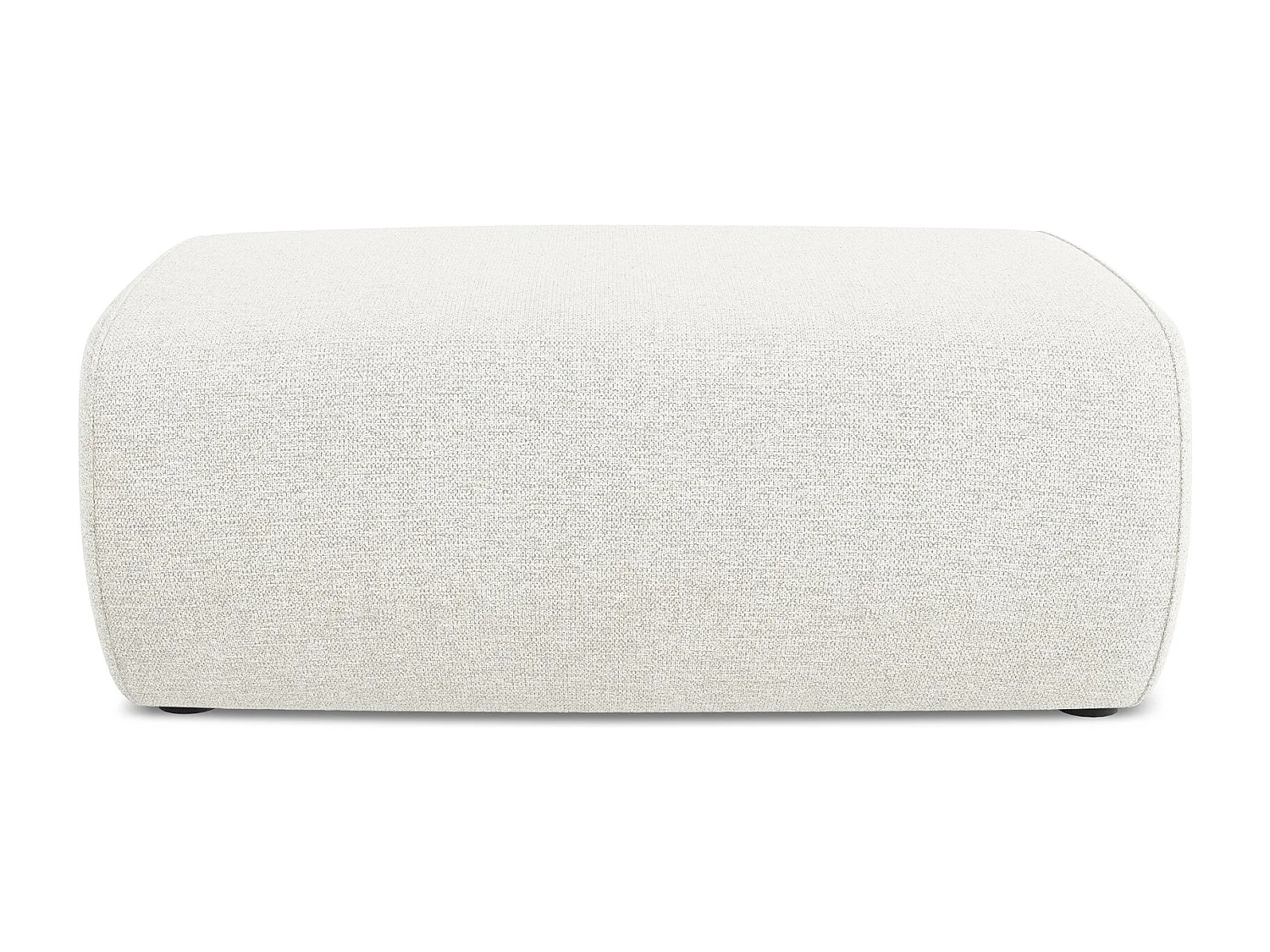 Pouf - Hocker - Chenille - Weiß - NANEA