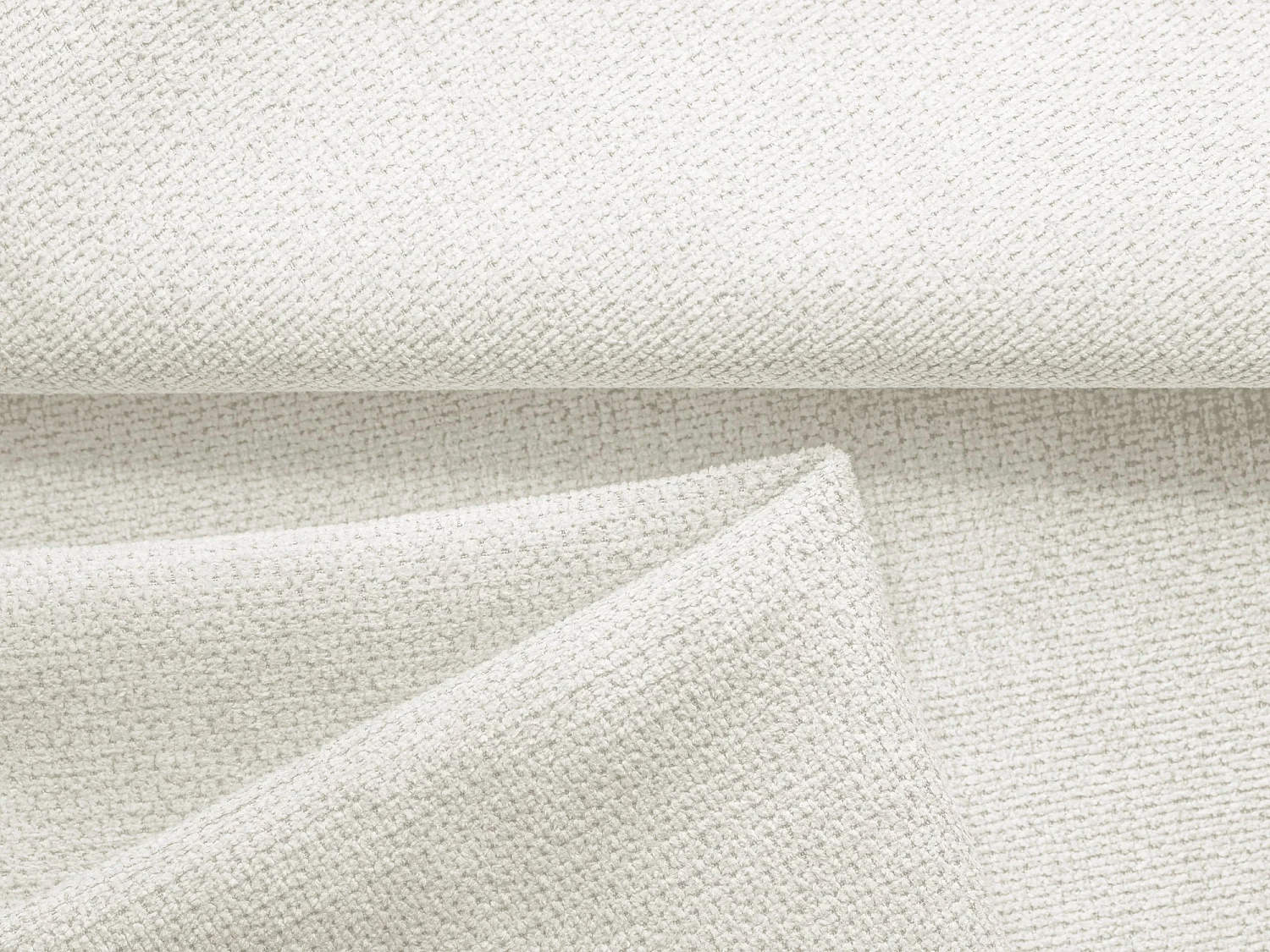 Pouf - Hocker - Chenille - Weiß - NANEA