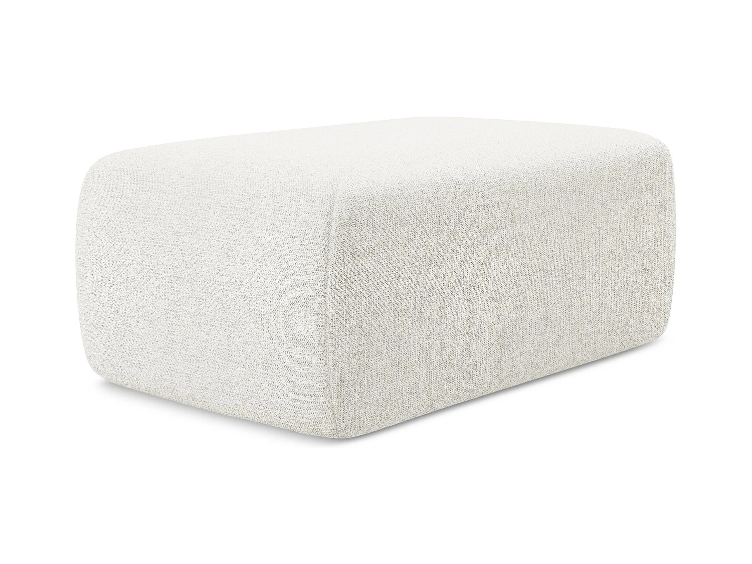 Pouf - Hocker - Chenille - Weiß - NANEA
