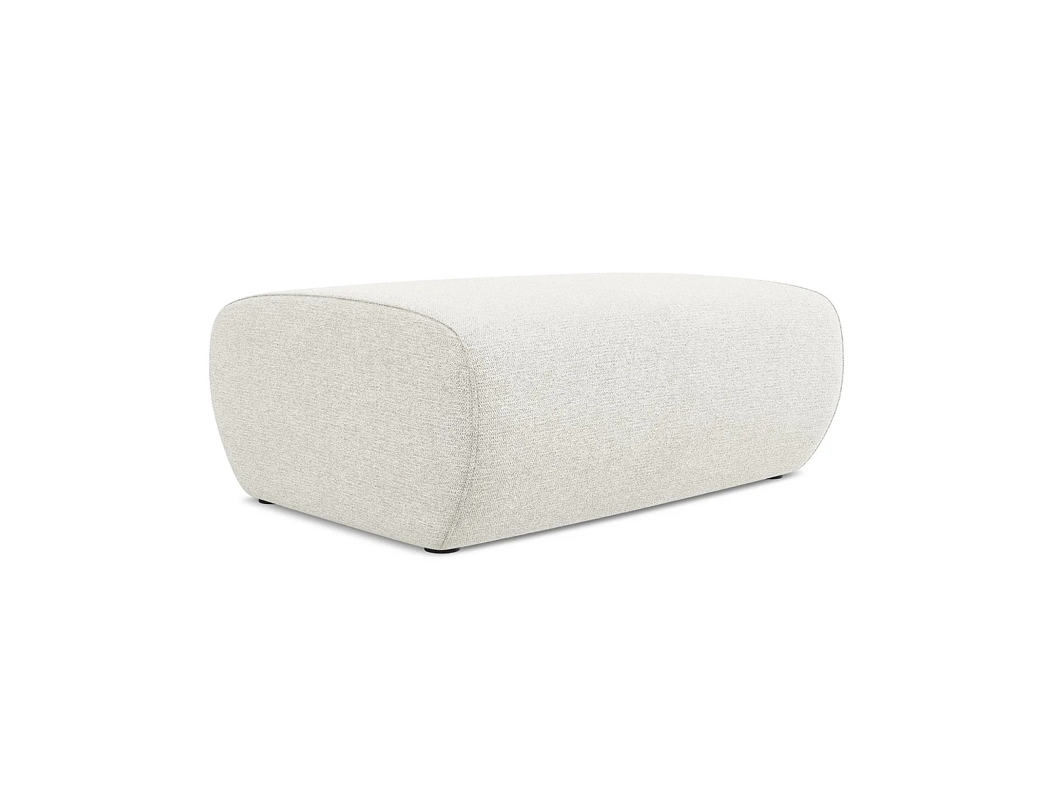 Poef van wit chenille stof - PALERMO