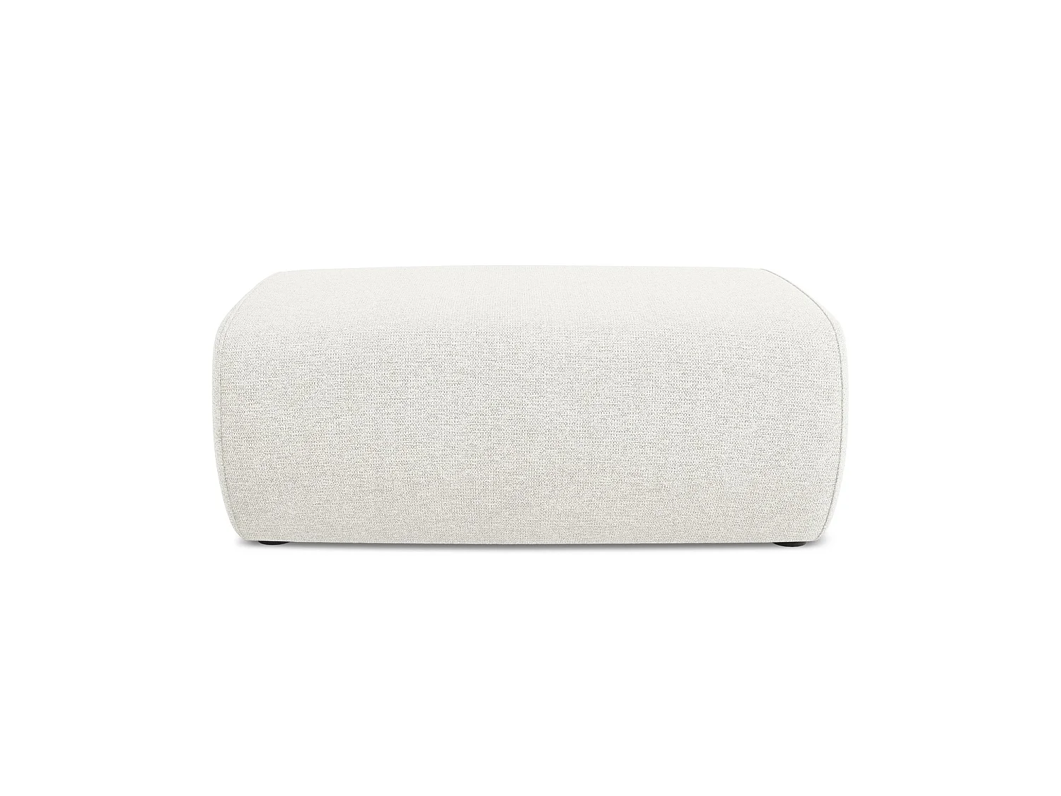 Poef van wit chenille stof - PALERMO