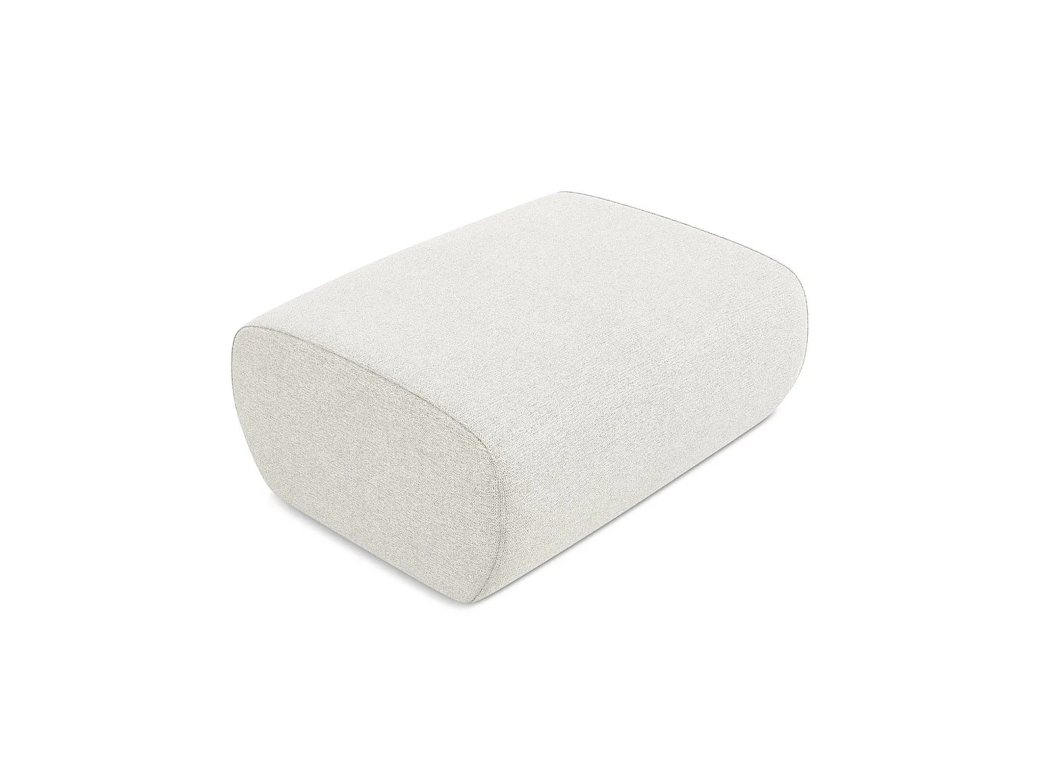 Poef van wit chenille stof - PALERMO