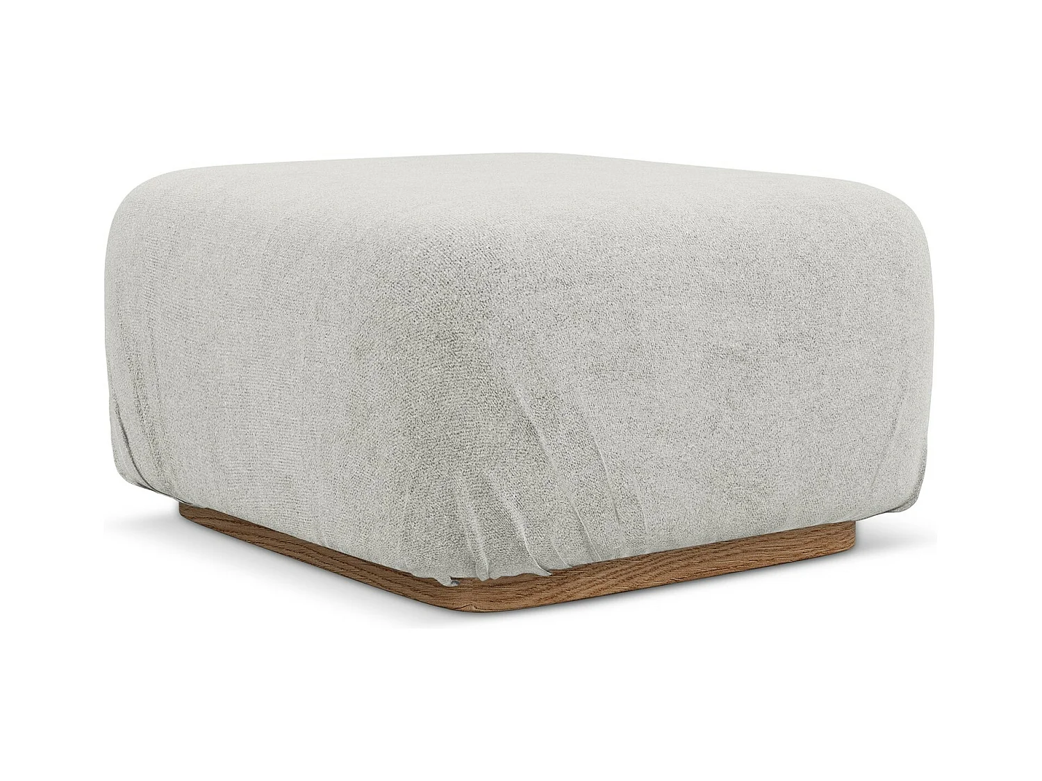 Pouf - Hocker - Bouclé - Silber - AILANI