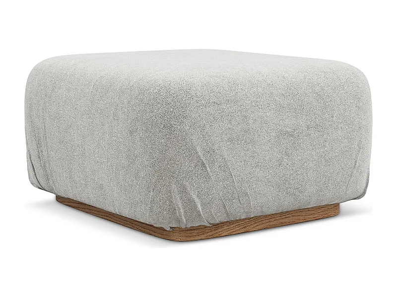 Pouf en tissu bouclette - argent - AILANI