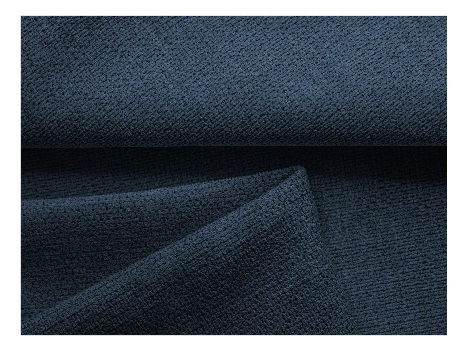 Pouf en tissu chenille - bleu royal - KAILA