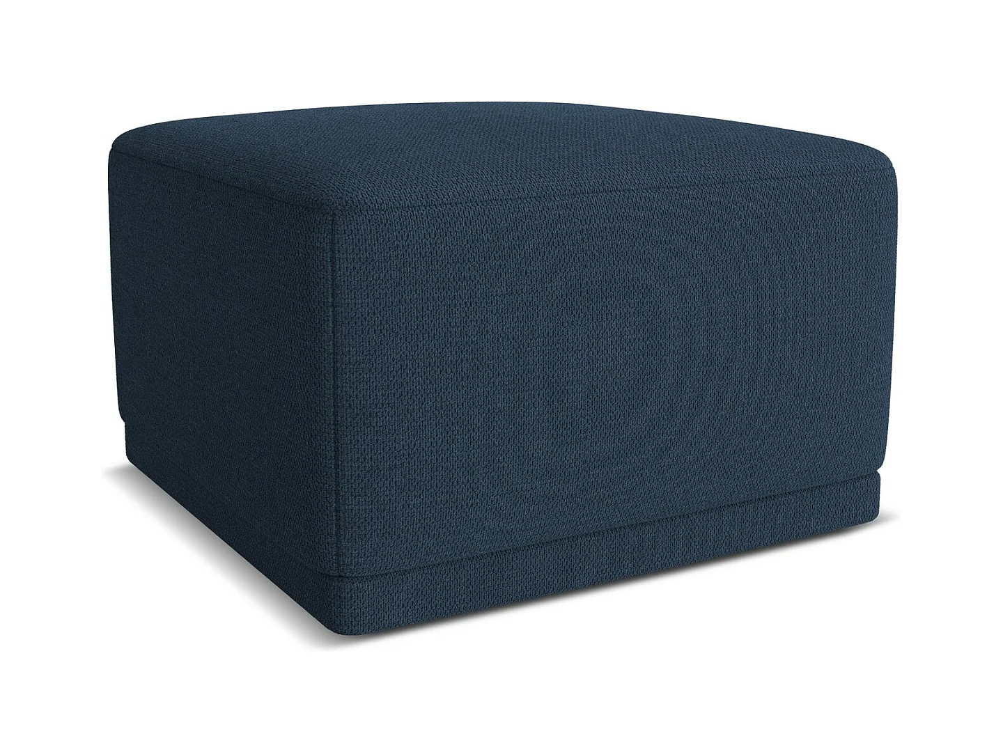 Pouf en tissu chenille - bleu royal - KAILA