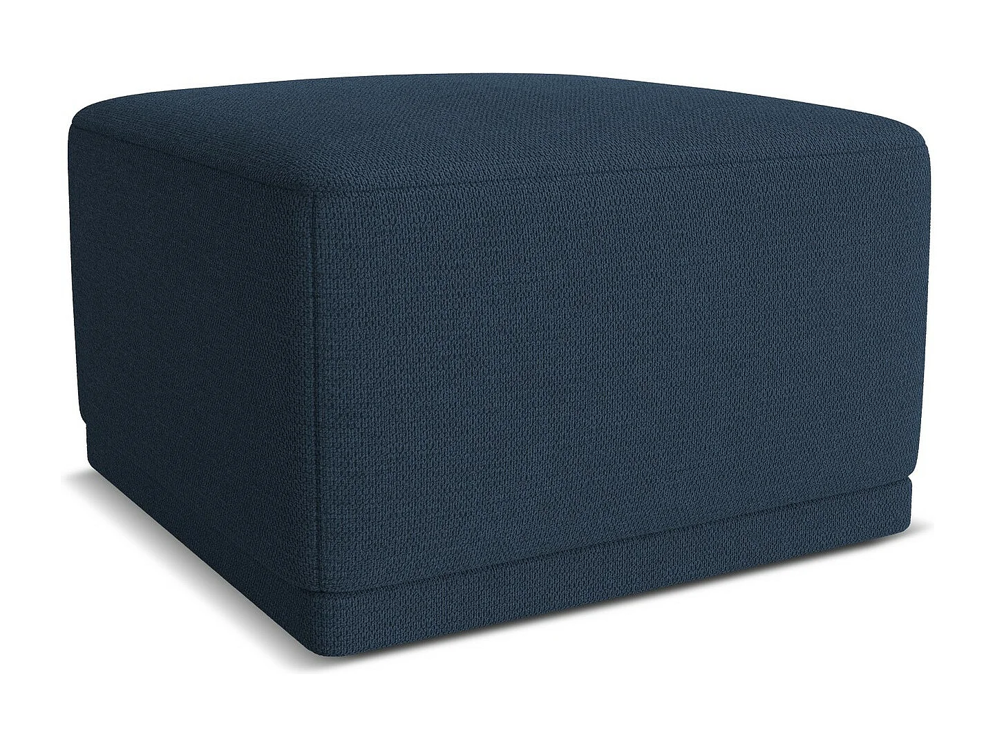 Pouf en tissu chenille - bleu royal - KAILA