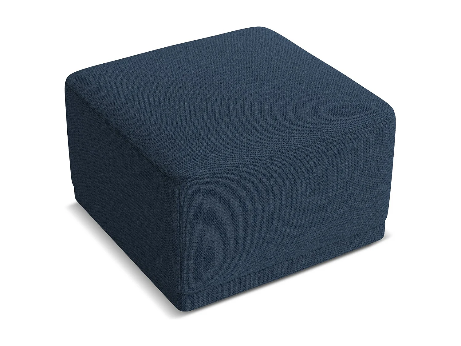Pouf en tissu chenille - bleu royal - KAILA