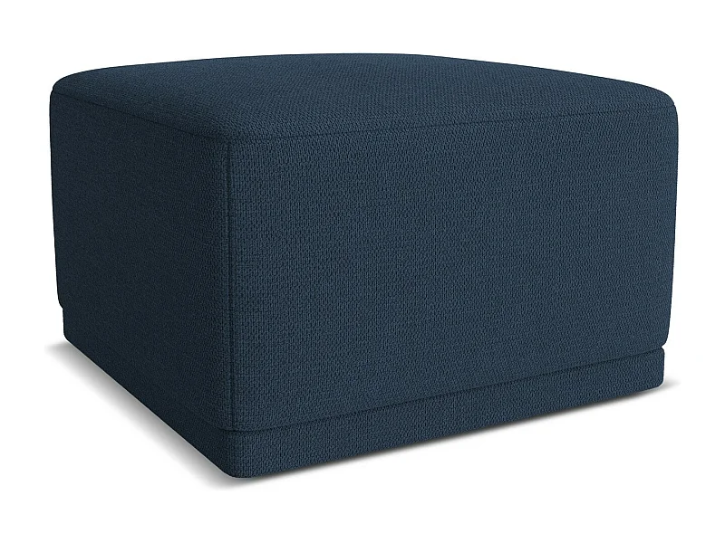 Pouf en tissu chenille - bleu royal - KAILA
