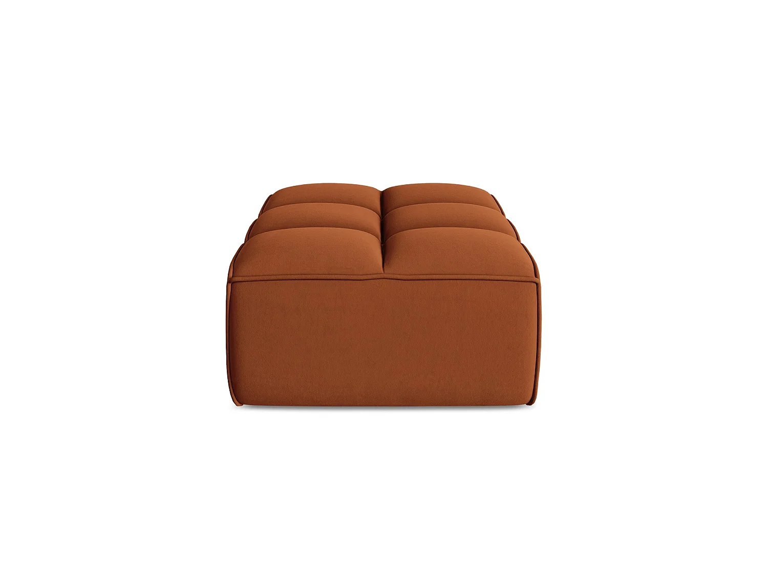 Pouf en velours - terre cuite - BELLUNO