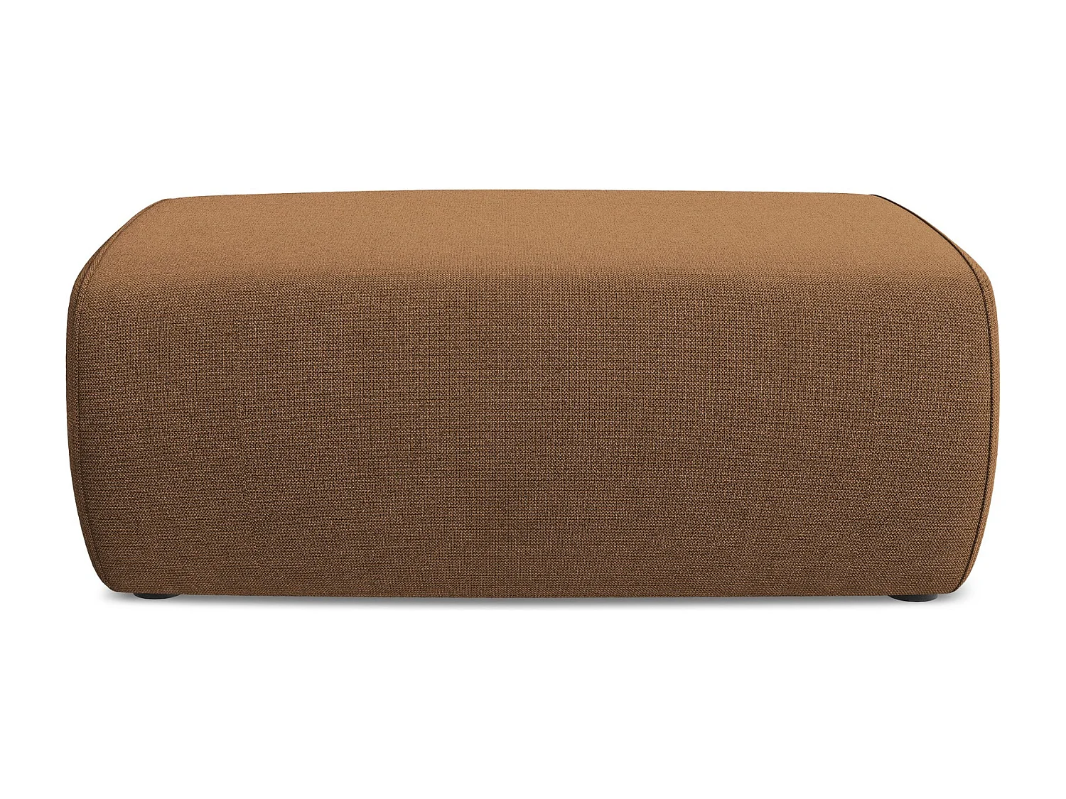 Pouf en tissu texturé - terre cuite - NANEA