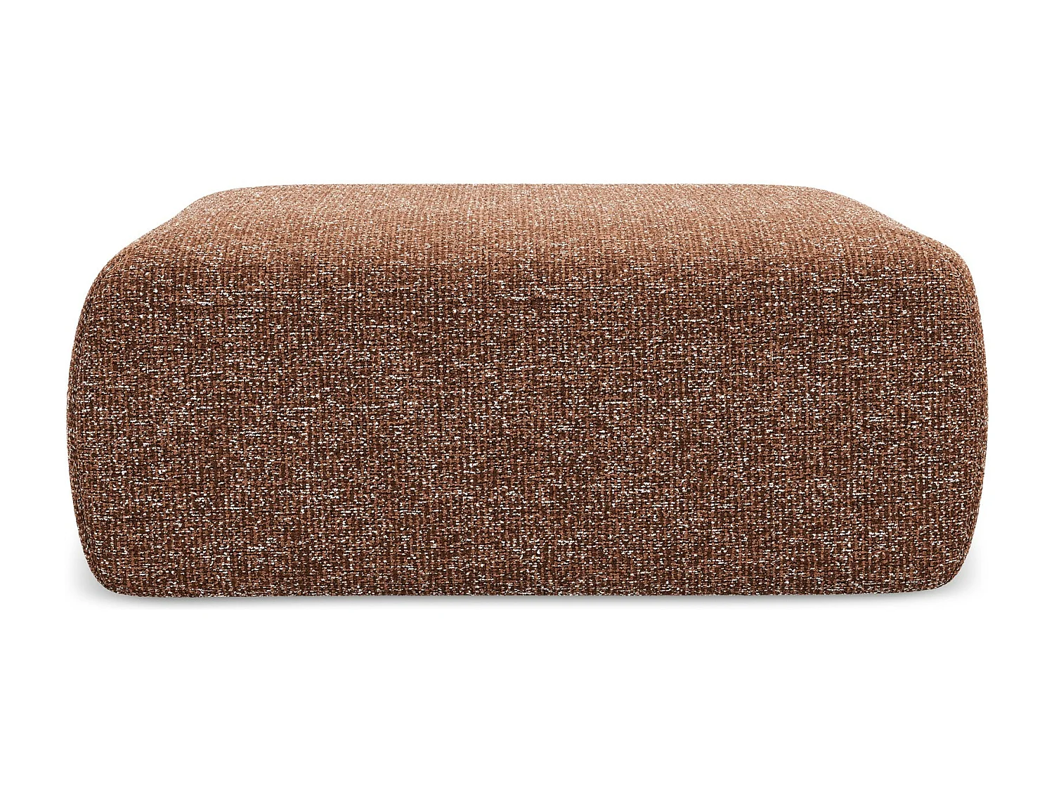 Pouf en tissu texturé - terre cuite - KAPUA