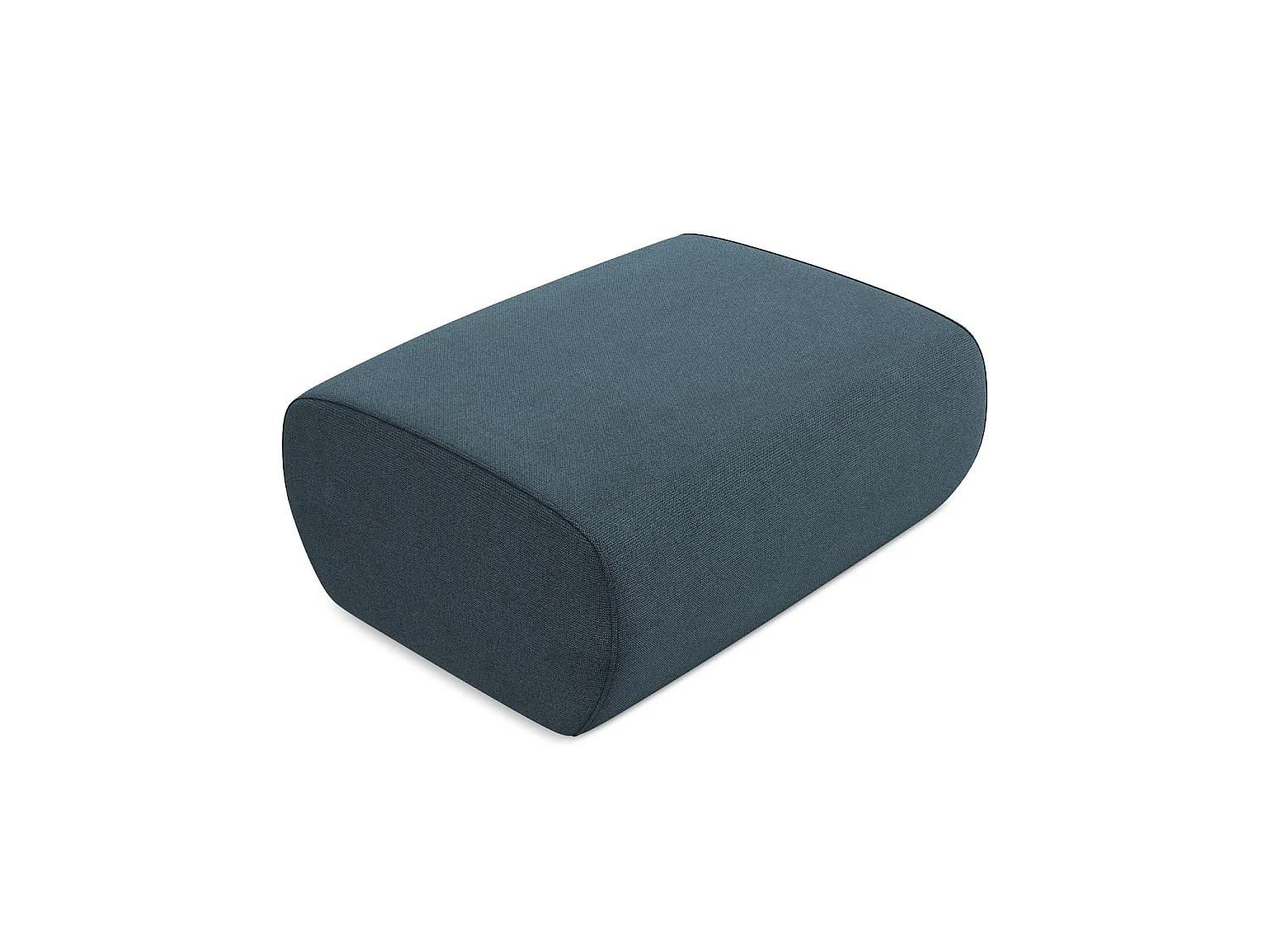 Pouf en tissu texturé - jeans - PERUGIA