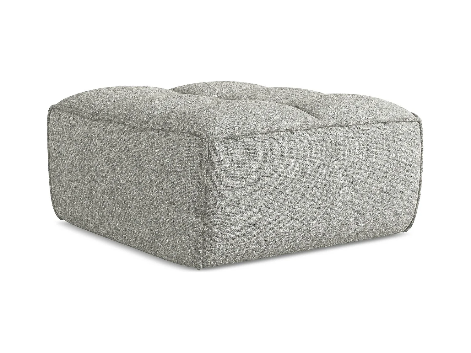 Pouf - Hocker - Strukturstoff - Hellgrau - KALAI
