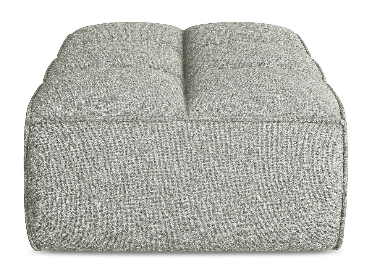 Pouf en tissu texturé - gris clair - KALAI