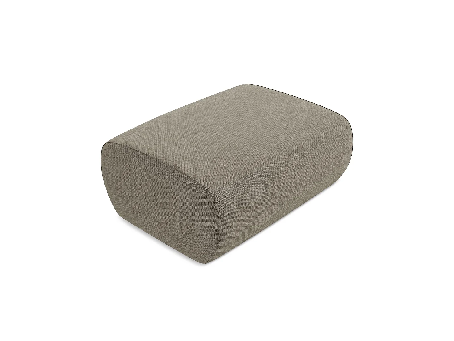 Pouf en tissu texturé - beige foncé - PERUGIA