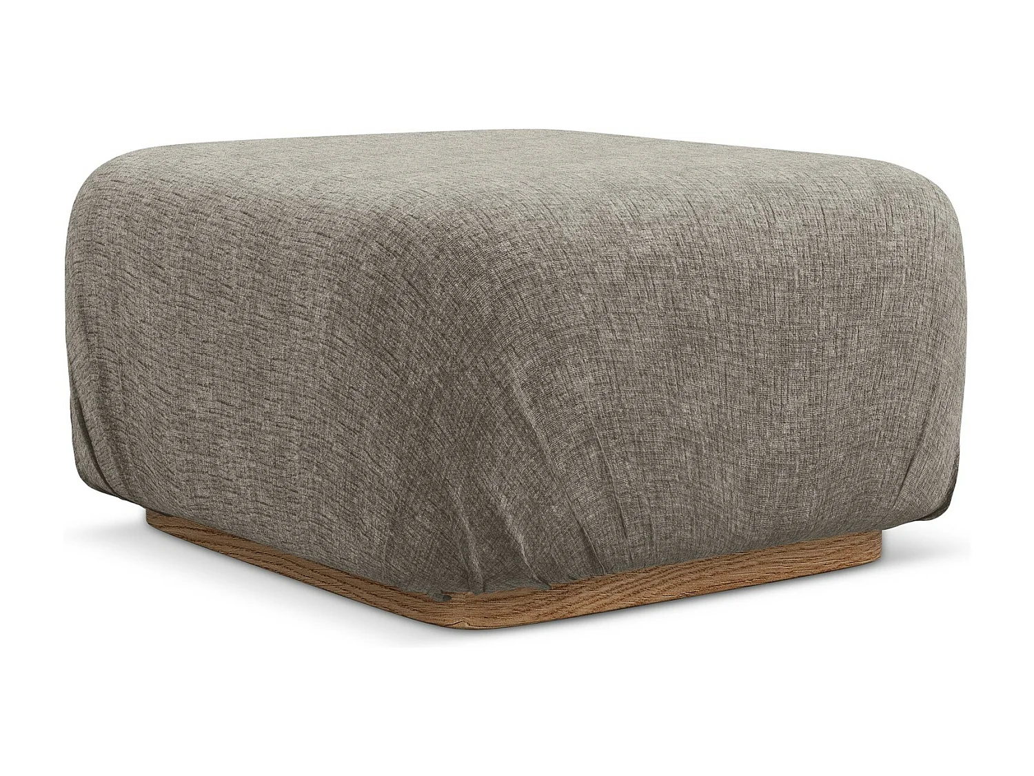 Pouf en tissu chenille - taupe - AILANI