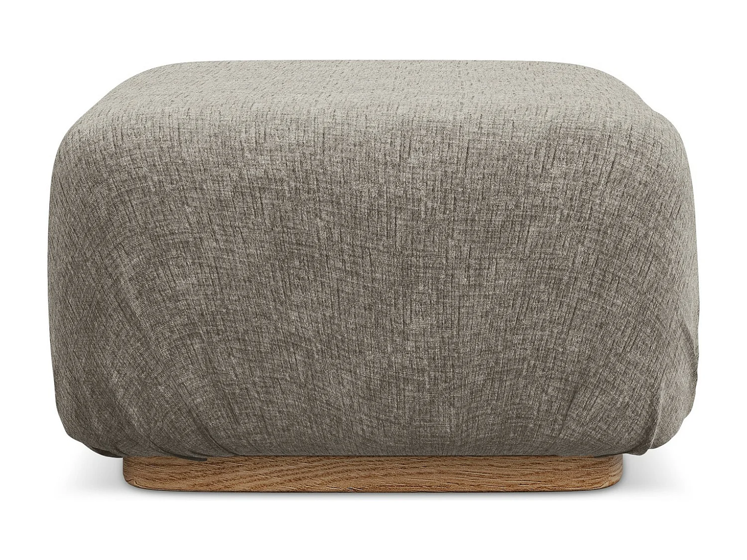 Pouf en tissu chenille - taupe - AILANI