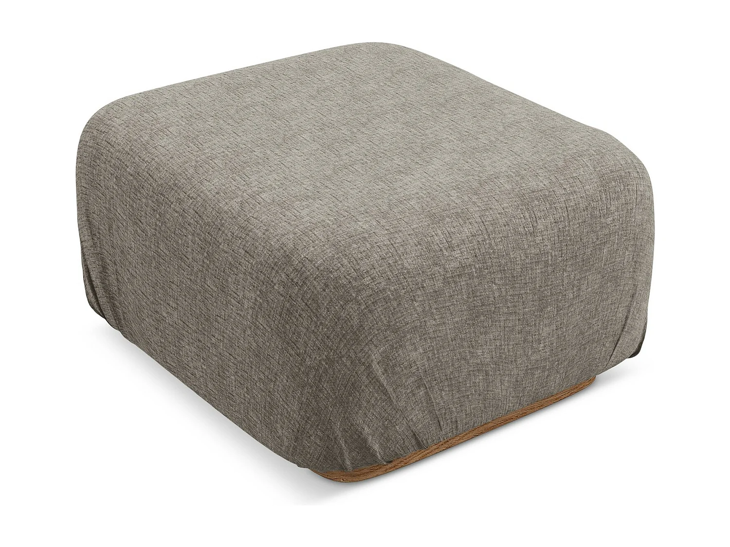 Pouf en tissu chenille - taupe - AILANI