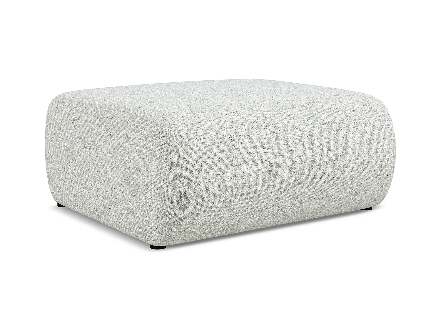 Pouf en tissu texturé - beige - EKAHI