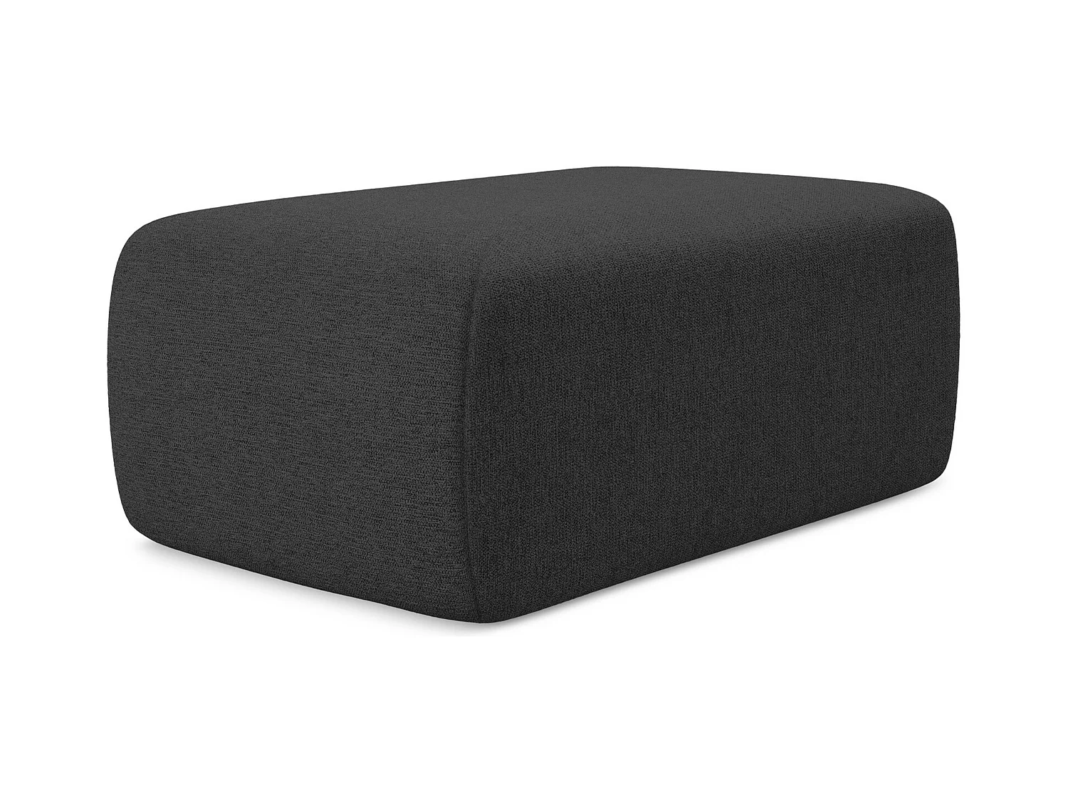 Pouf en tissu chenille - anthracite - NANEA