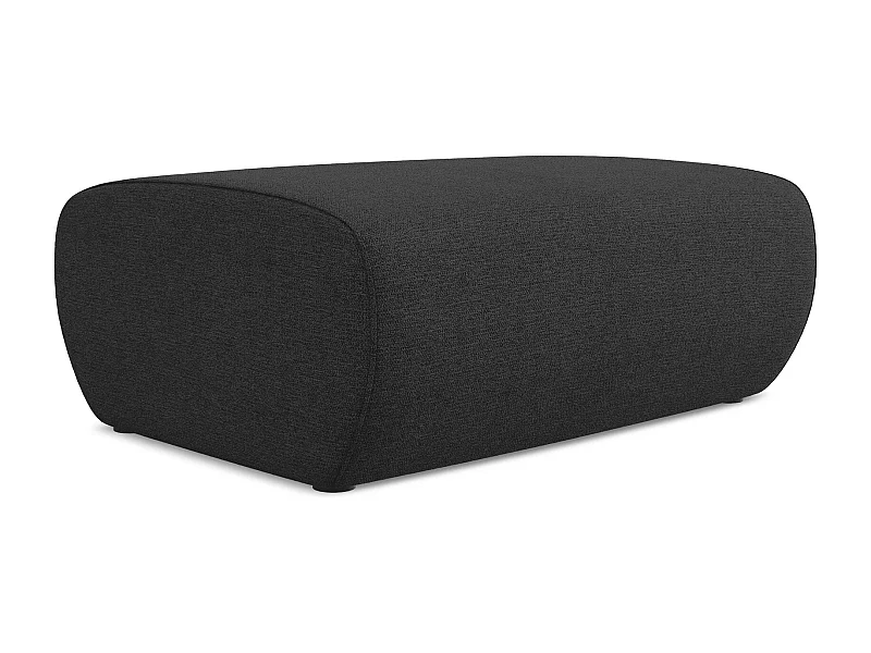 Pouf en tissu chenille - anthracite - NANEA