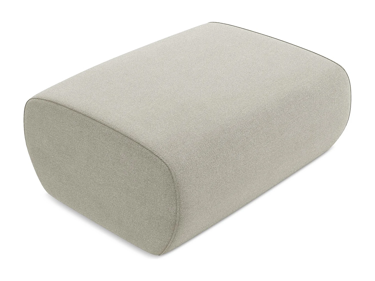 Pouf en tissu texturé - beige clair - NANEA