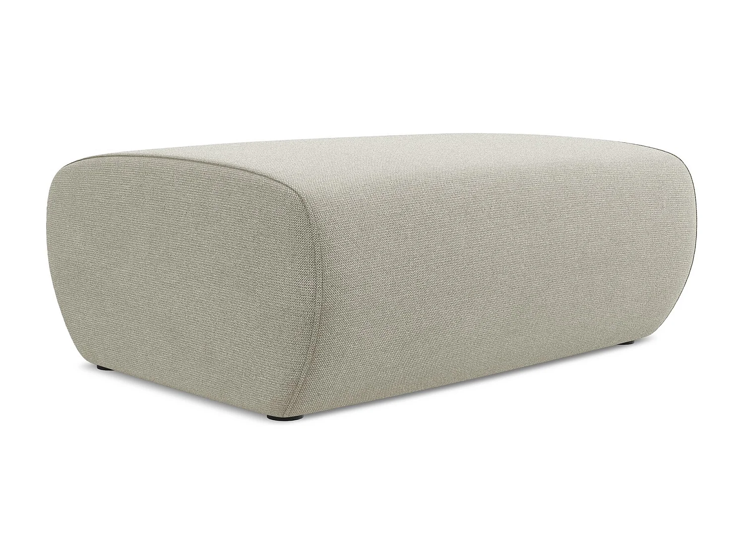 Pouf en tissu texturé - beige clair - NANEA