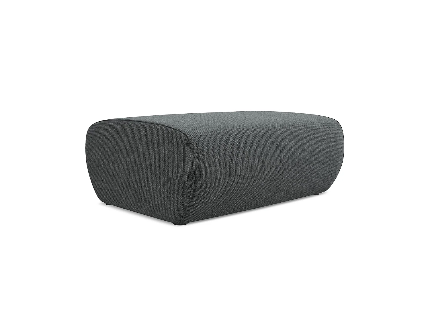 Pouf en tissu texturé - gris - PALERMO