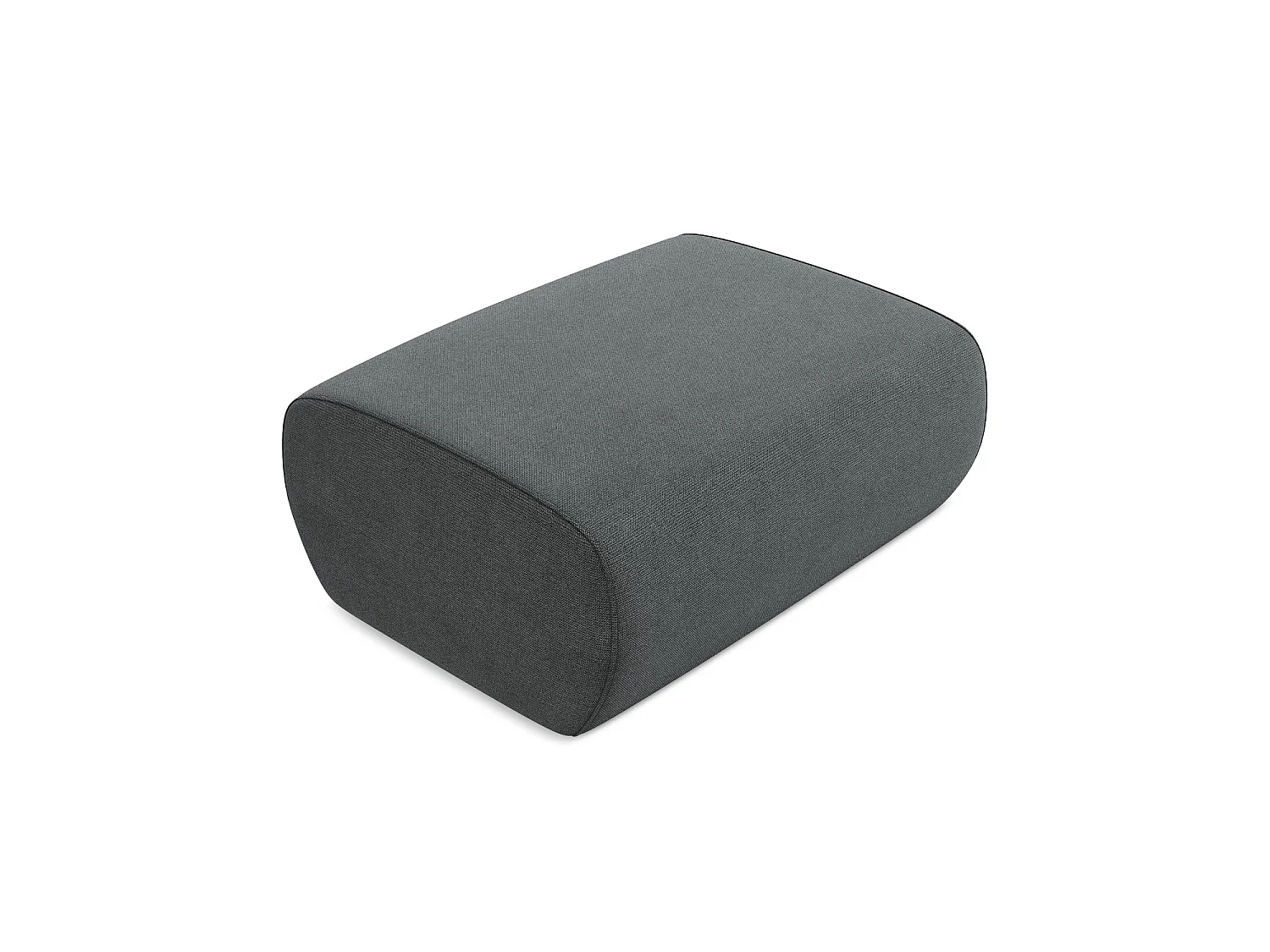 Pouf en tissu texturé - gris - PALERMO