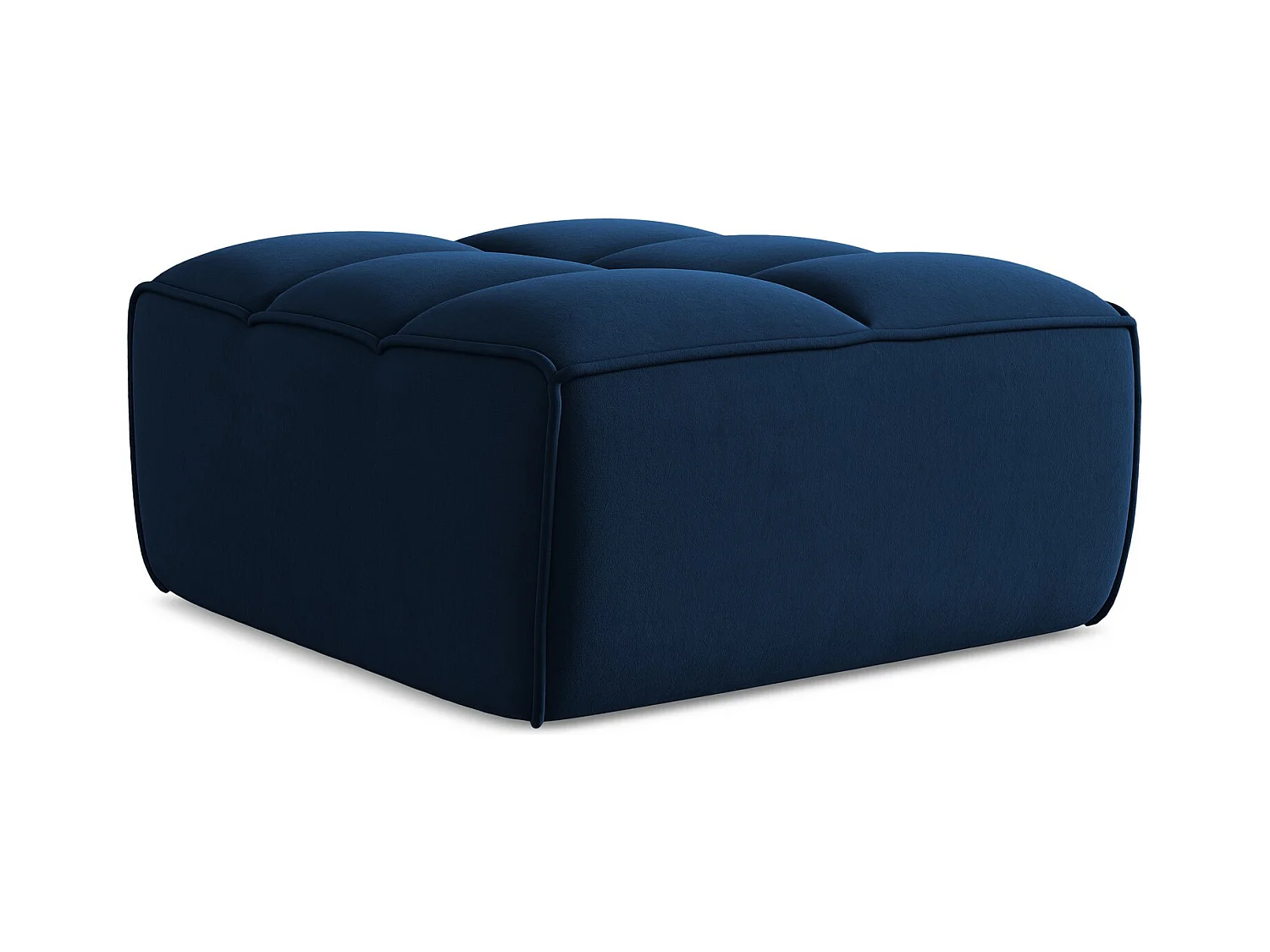 Pouf en velours - bleu royal - KALAI