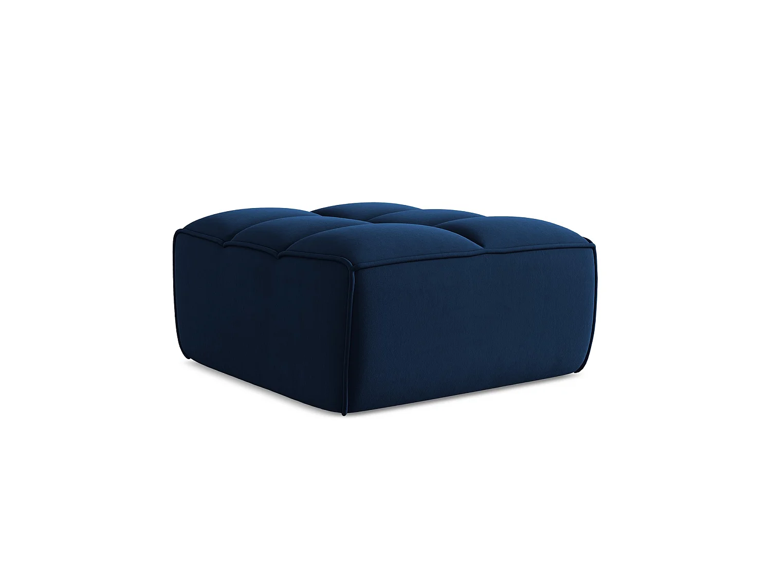 Pouf en velours - bleu royal - BELLUNO