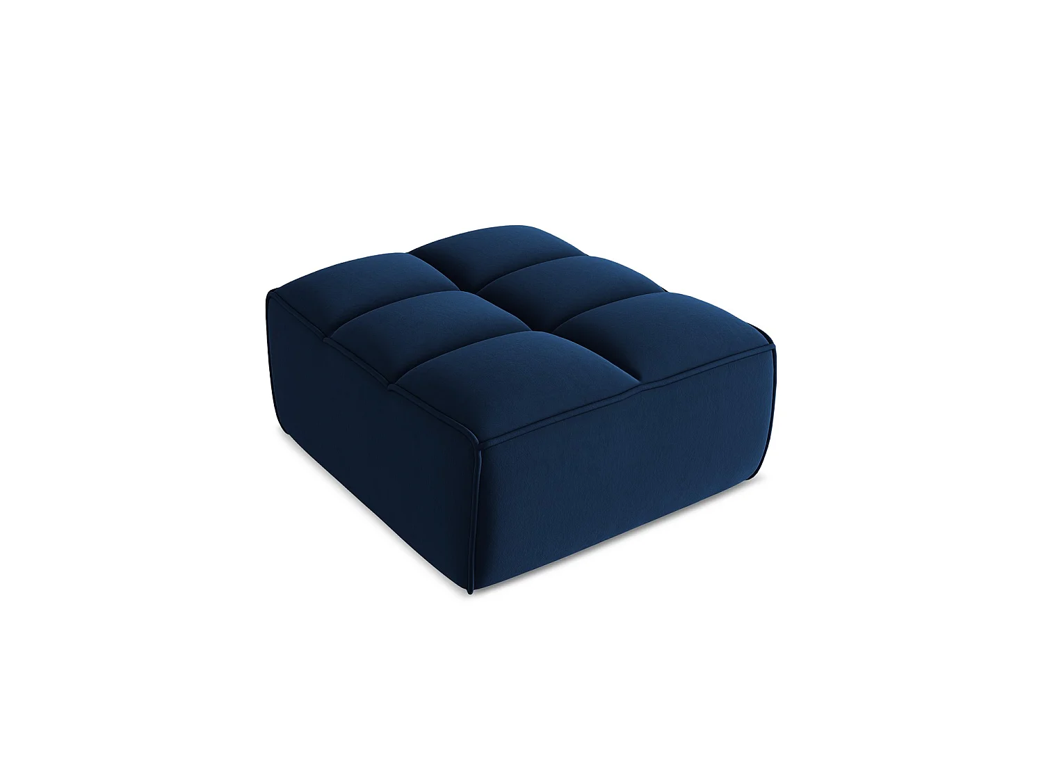 Pouf en velours - bleu royal - BELLUNO