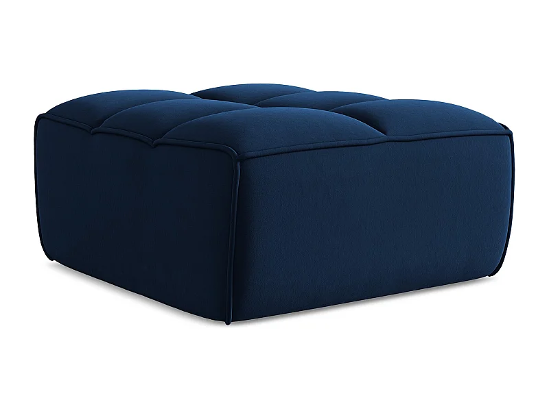 Pouf en velours - bleu royal - KALAI