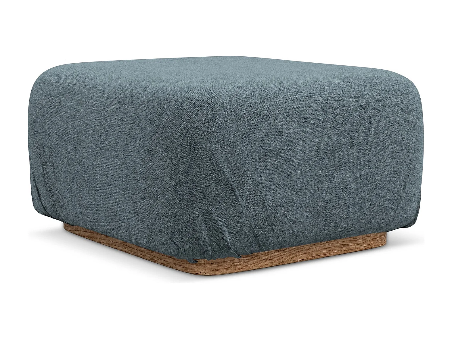 Pouf en tissu bouclette - jeans - AILANI